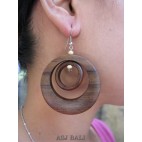 brown natural wooden earring handmade